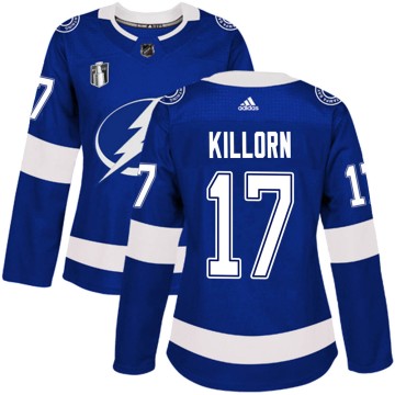 Authentic Adidas Women's Alex Killorn Tampa Bay Lightning Home 2022 Stanley Cup Final Jersey - Blue
