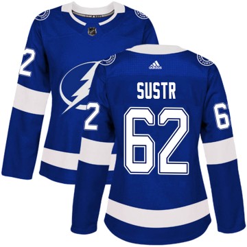 Authentic Adidas Women's Andrej Sustr Tampa Bay Lightning Home Jersey - Blue