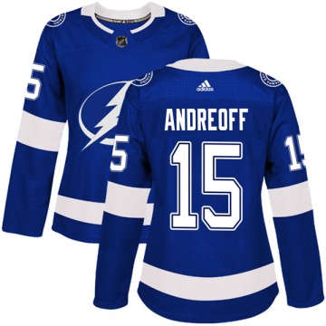 Authentic Adidas Women's Andy Andreoff Tampa Bay Lightning Home Jersey - Blue