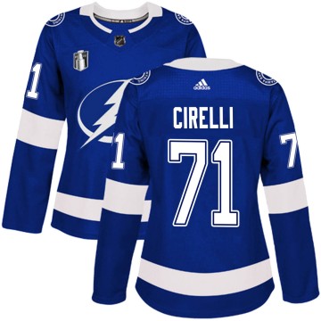 Authentic Adidas Women's Anthony Cirelli Tampa Bay Lightning Home 2022 Stanley Cup Final Jersey - Blue