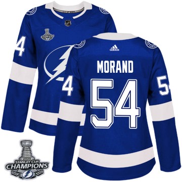 Authentic Adidas Women's Antoine Morand Tampa Bay Lightning Home 2020 Stanley Cup Champions Jersey - Blue