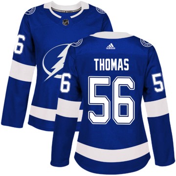Authentic Adidas Women's Ben Thomas Tampa Bay Lightning Home Jersey - Blue