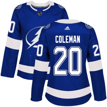 Authentic Adidas Women's Blake Coleman Tampa Bay Lightning Home Jersey - Blue