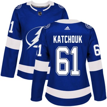 Authentic Adidas Women's Boris Katchouk Tampa Bay Lightning Home Jersey - Blue