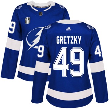 Authentic Adidas Women's Brent Gretzky Tampa Bay Lightning Home 2022 Stanley Cup Final Jersey - Blue