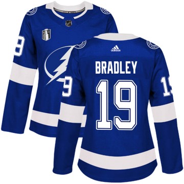 Authentic Adidas Women's Brian Bradley Tampa Bay Lightning Home 2022 Stanley Cup Final Jersey - Blue
