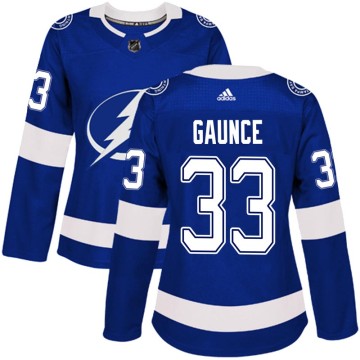 Authentic Adidas Women's Cameron Gaunce Tampa Bay Lightning Home Jersey - Blue