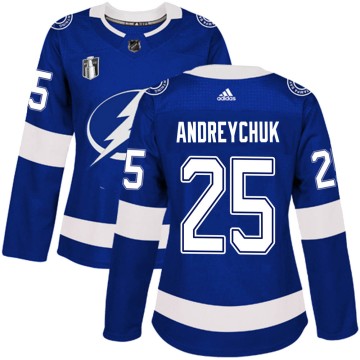 Authentic Adidas Women's Dave Andreychuk Tampa Bay Lightning Home 2022 Stanley Cup Final Jersey - Blue