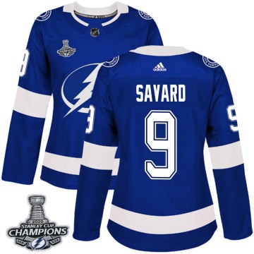 Authentic Adidas Women's Denis Savard Tampa Bay Lightning Home 2020 Stanley Cup Champions Jersey - Blue