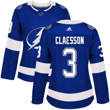 Authentic Adidas Women's Fredrik Claesson Tampa Bay Lightning Home Jersey - Blue