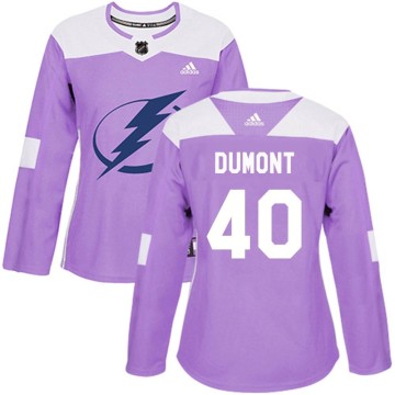 Authentic Adidas Women's Gabriel Dumont Tampa Bay Lightning Fights Cancer Practice Jersey - Purple