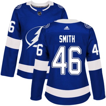 Authentic Adidas Women's Gemel Smith Tampa Bay Lightning Home Jersey - Blue