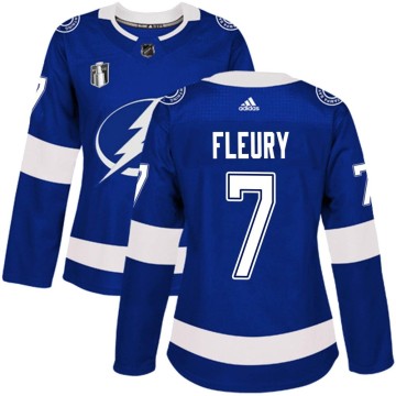 Authentic Adidas Women's Haydn Fleury Tampa Bay Lightning Home 2022 Stanley Cup Final Jersey - Blue