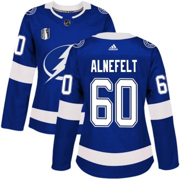 Authentic Adidas Women's Hugo Alnefelt Tampa Bay Lightning Home 2022 Stanley Cup Final Jersey - Blue