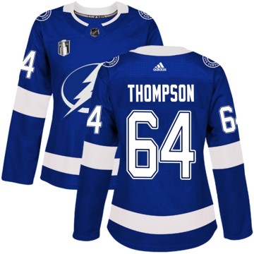 Authentic Adidas Women's Jack Thompson Tampa Bay Lightning Home 2022 Stanley Cup Final Jersey - Blue