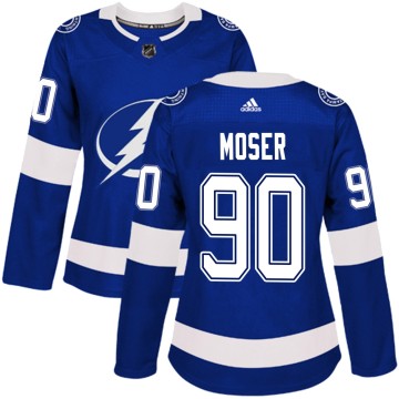 Authentic Adidas Women's Janis Moser Tampa Bay Lightning Home Jersey - Blue
