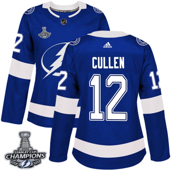 Authentic Adidas Women's John Cullen Tampa Bay Lightning Home 2020 Stanley Cup Champions Jersey - Blue