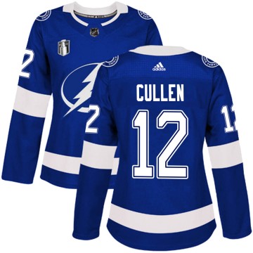 Authentic Adidas Women's John Cullen Tampa Bay Lightning Home 2022 Stanley Cup Final Jersey - Blue