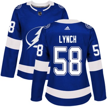 Authentic Adidas Women's Kevin Lynch Tampa Bay Lightning Home Jersey - Blue