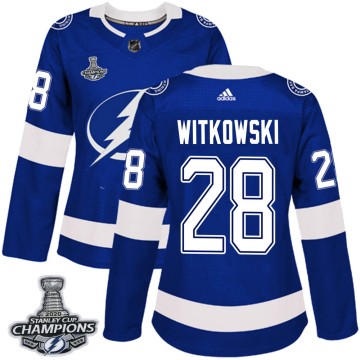 Authentic Adidas Women's Luke Witkowski Tampa Bay Lightning Home 2020 Stanley Cup Champions Jersey - Blue