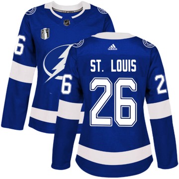 Authentic Adidas Women's Martin St. Louis Tampa Bay Lightning Home 2022 Stanley Cup Final Jersey - Blue