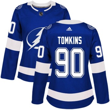Authentic Adidas Women's Matt Tomkins Tampa Bay Lightning Home Jersey - Blue