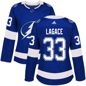 Authentic Adidas Women's Maxime Lagace Tampa Bay Lightning Home Jersey - Blue