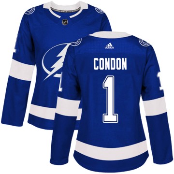 Authentic Adidas Women's Mike Condon Tampa Bay Lightning ized Home Jersey - Blue
