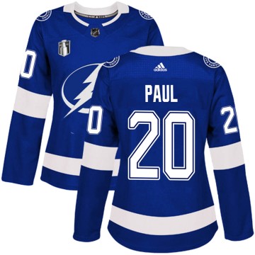 Authentic Adidas Women's Nicholas Paul Tampa Bay Lightning Home 2022 Stanley Cup Final Jersey - Blue