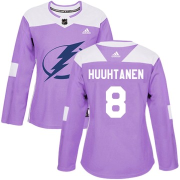 Authentic Adidas Women's Niko Huuhtanen Tampa Bay Lightning Fights Cancer Practice Jersey - Purple