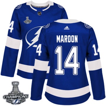 Authentic Adidas Women's Pat Maroon Tampa Bay Lightning Home 2020 Stanley Cup Champions Jersey - Blue