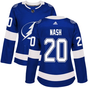 Authentic Adidas Women's Riley Nash Tampa Bay Lightning Home Jersey - Blue