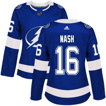 Authentic Adidas Women's Riley Nash Tampa Bay Lightning Home Jersey - Blue