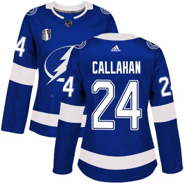 Authentic Adidas Women's Ryan Callahan Tampa Bay Lightning Home 2022 Stanley Cup Final Jersey - Blue