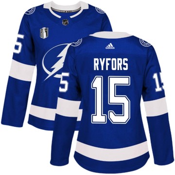 Authentic Adidas Women's Simon Ryfors Tampa Bay Lightning Home 2022 Stanley Cup Final Jersey - Blue