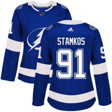Authentic Adidas Women's Steven Stamkos Tampa Bay Lightning Home Jersey - Royal Blue