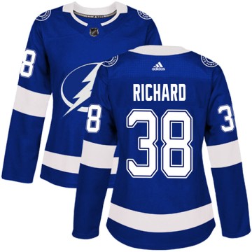Authentic Adidas Women's Tanner Richard Tampa Bay Lightning Home Jersey - Blue