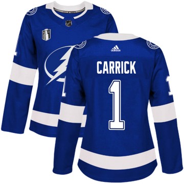 Authentic Adidas Women's Trevor Carrick Tampa Bay Lightning Home 2022 Stanley Cup Final Jersey - Blue