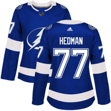 Authentic Adidas Women's Victor Hedman Tampa Bay Lightning Home Jersey - Royal Blue