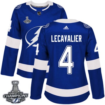 Authentic Adidas Women's Vincent Lecavalier Tampa Bay Lightning Home 2020 Stanley Cup Champions Jersey - Blue