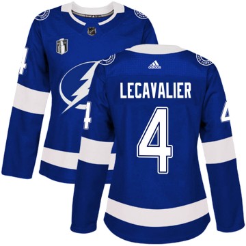Authentic Adidas Women's Vincent Lecavalier Tampa Bay Lightning Home 2022 Stanley Cup Final Jersey - Blue