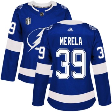 Authentic Adidas Women's Waltteri Merela Tampa Bay Lightning Home 2022 Stanley Cup Final Jersey - Blue