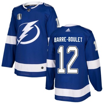 Authentic Adidas Youth Alex Barre-Boulet Tampa Bay Lightning Home 2022 Stanley Cup Final Jersey - Blue