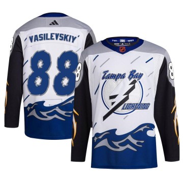 Authentic Adidas Youth Andrei Vasilevskiy Tampa Bay Lightning Reverse Retro 2.0 Jersey - White