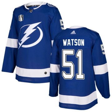 Authentic Adidas Youth Austin Watson Tampa Bay Lightning Home 2022 Stanley Cup Final Jersey - Blue