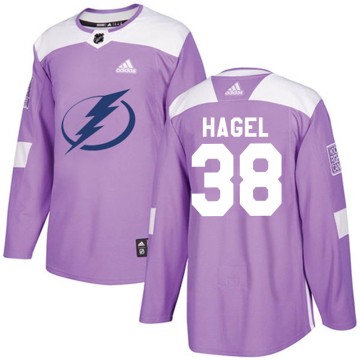 Authentic Adidas Youth Brandon Hagel Tampa Bay Lightning Fights Cancer Practice Jersey - Purple