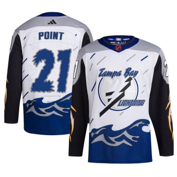 Authentic Adidas Youth Brayden Point Tampa Bay Lightning Reverse Retro 2.0 Jersey - White