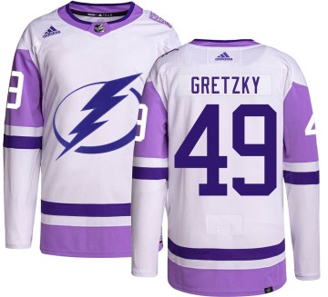 Authentic Adidas Youth Brent Gretzky Tampa Bay Lightning Hockey Fights Cancer Jersey -