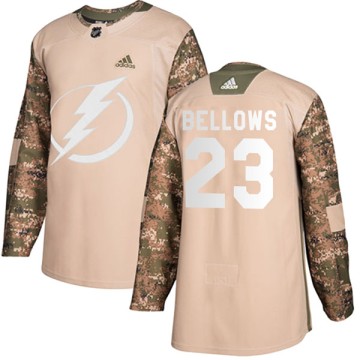 Authentic Adidas Youth Brian Bellows Tampa Bay Lightning Veterans Day Practice Jersey - Camo