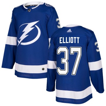 Authentic Adidas Youth Brian Elliott Tampa Bay Lightning Home Jersey - Blue